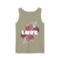Love Floral Unisex Tank Top, Gift, Summer Apparel, Valentine's Day, Relaxed Fit, Casual Wear, Personalized Style