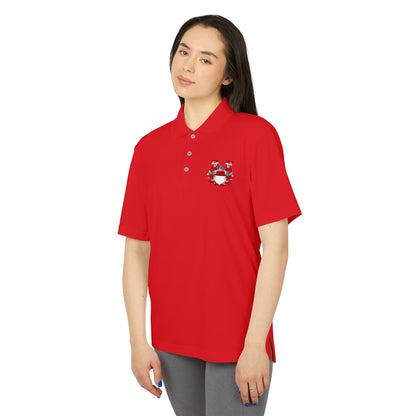 Unisex Performance Polo with Stylish Crest Design, Athletic Shirt for Sports & Everyday Wear, Perfect for Casual Outings, Gifts for Him, Her