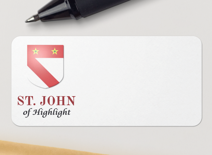 Pride in the Shield Heraldry Labels (sheet of 24 labels) | St. John of Highlight