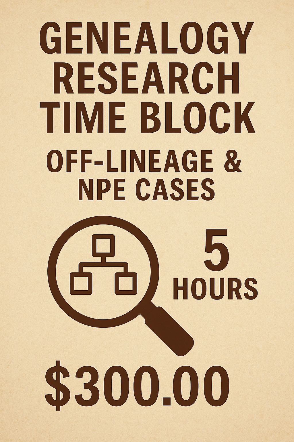 Genealogy Research Time Block: 5 Hours – Off-Lineage & NPE Cases