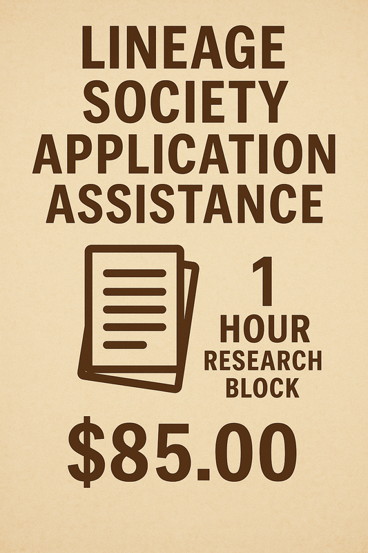 Lineage Society Application Assistance – 1 Hour Research Block