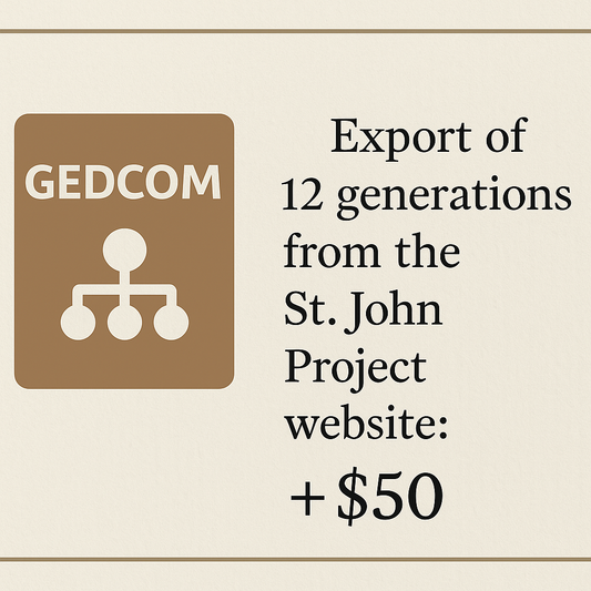 ADD-ON: GEDCOM Export – 12 Generations (Corrected Tree)+$50
