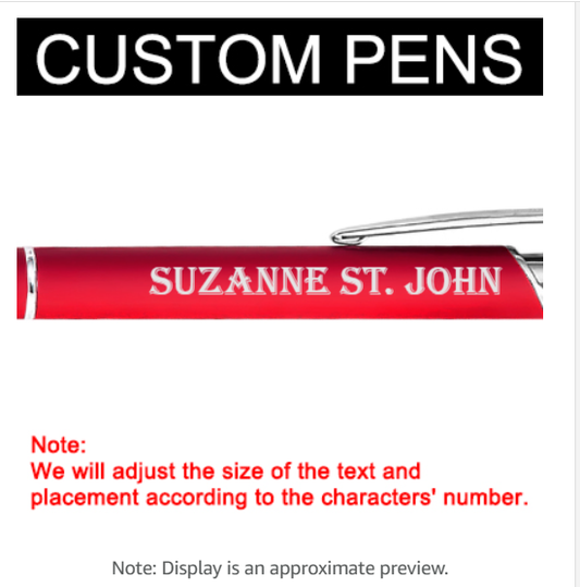 10 Personalized Pens (Red)