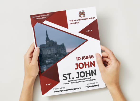 [PRE-ORDER] Generational Lineage Proof: ID I8846 John de Port-St. John (d. 1525)