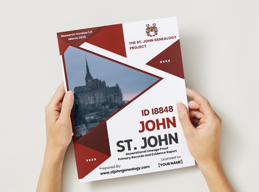 [PRE-ORDER] Generational Lineage Proof: ID I8848 John de Port-St. John (d. 1558)