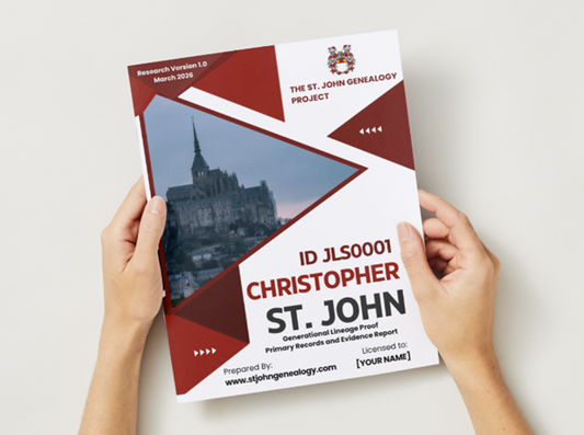 [PRE-ORDER] Generational Lineage Proof: ID JLS0001 Christopher St. John, Buttonmaker (1581-1629) | Master Anchor / Gateway