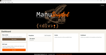 ManuScripted Desktop Pro 1.0 for TNG | WYSIWYG Editor & RSS Feed | Pre-Order