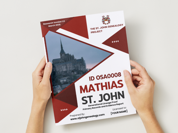 [PRE-ORDER] Generational Lineage Proof: ID OSA0008 Mathias St. John III (1662-1748)