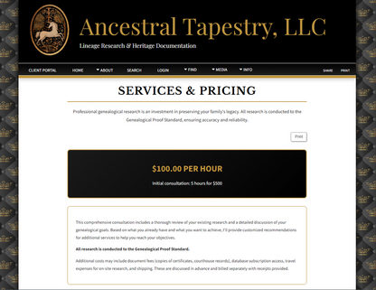 Signature Client Series | Ancestral Tapestry Website Development & Brand Marketing