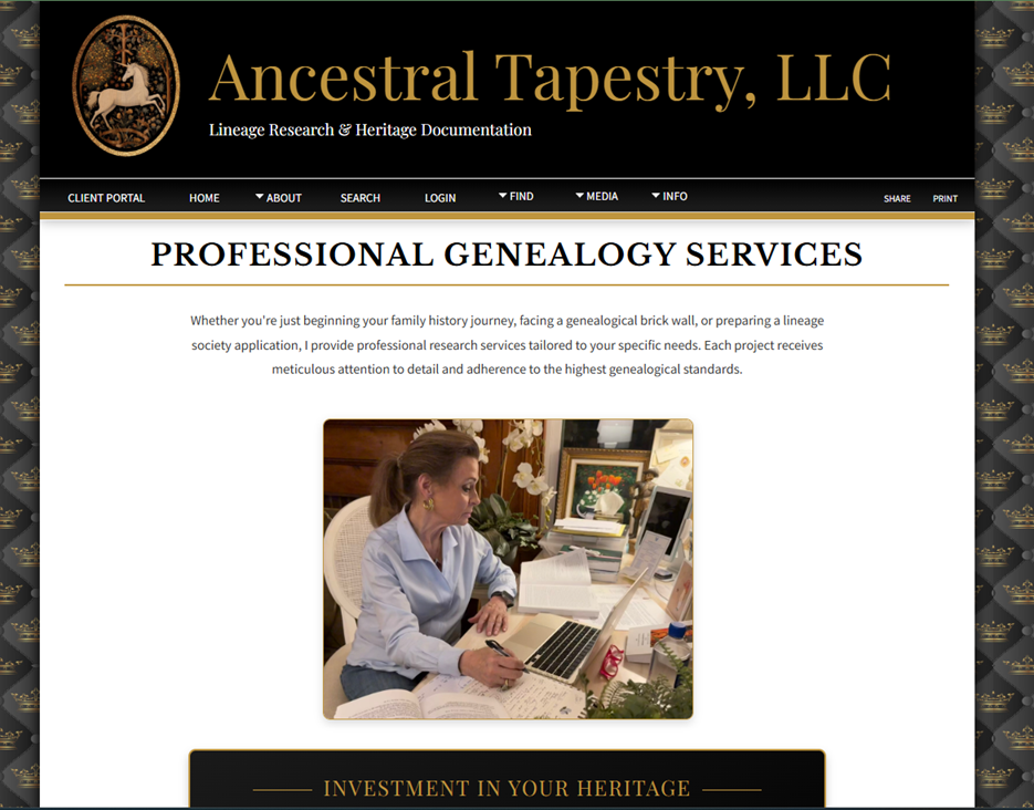Ancestral Tapestry Website | Custom Page Change Request